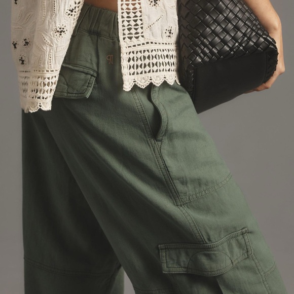 Anthropologie Pilcro Slim Linen Beach Cargo Pants - Picture 4 of 5